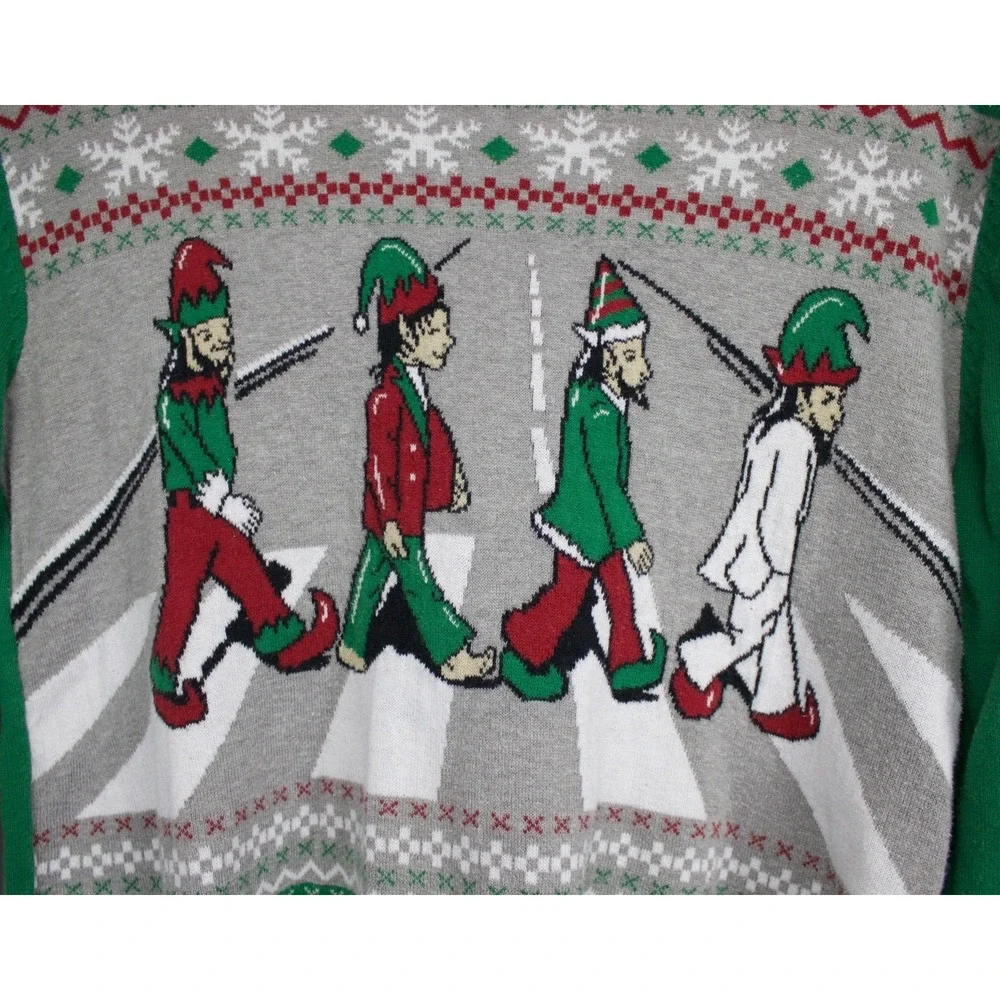 The Beatles Abbey Road Ugly Christmas Sweater Music‎ Fun Holiday Size Medium